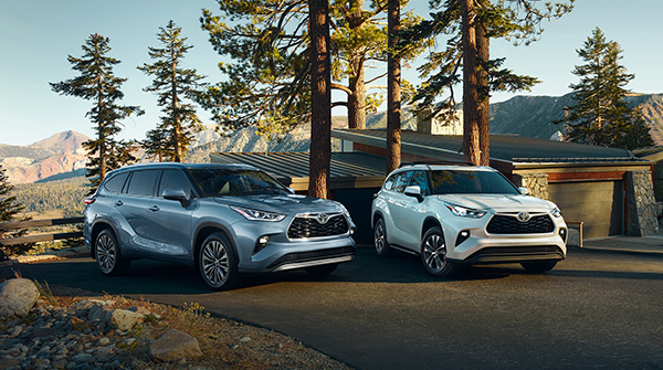 Two Toyota Highlanders parked side by side
