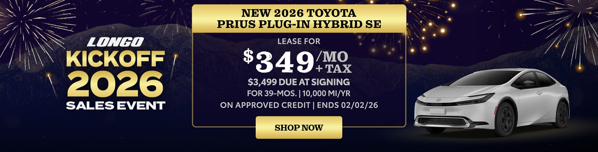 Lease a new 2026 Toyota Prius Plug-In Hybrid SE for $349/mo