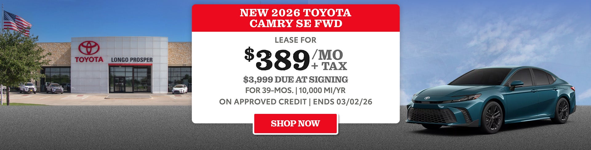 Lease a new Camry for $389/mo + tax