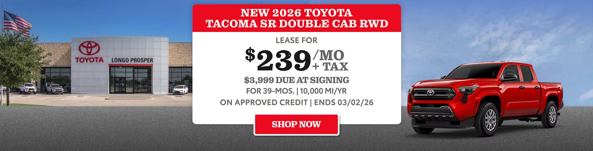 Lease a new Tacoma for $239/mo + tax