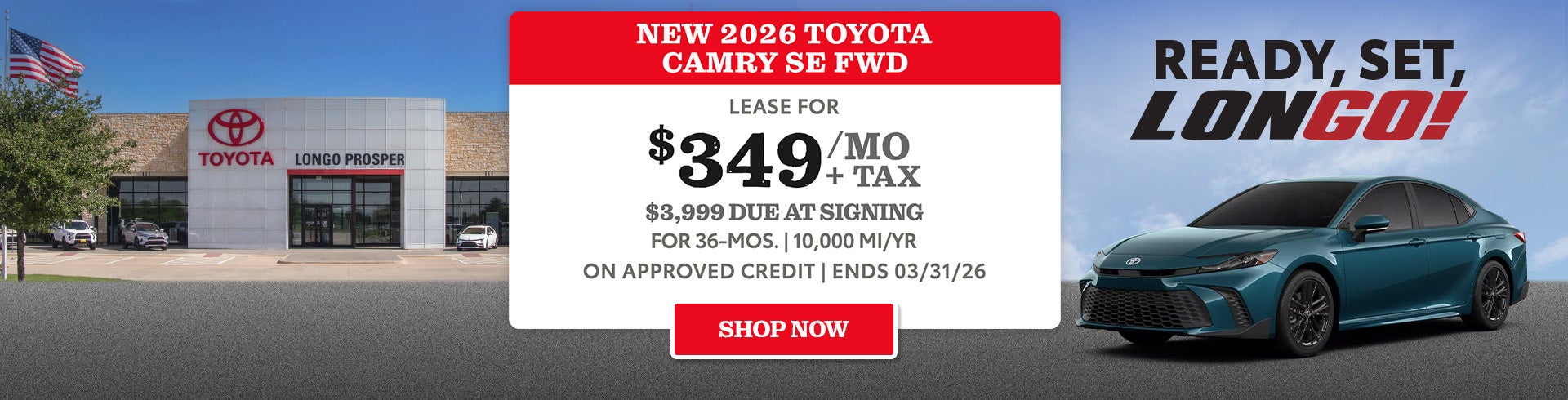 Lease a new Camry for $349/mo + tax