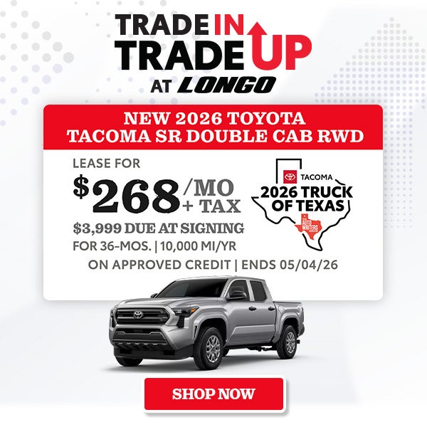 Lease a new 2026 Toyota Tacoma SR for $268/mo + tax
