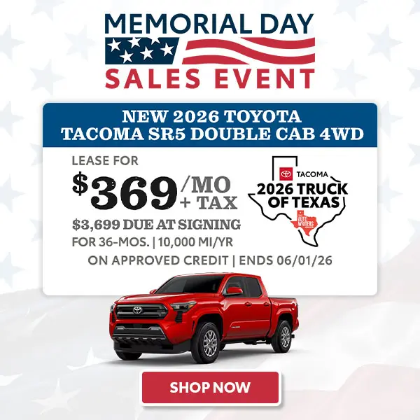 Lease a Toyota Tacoma SR5 for $369/mo + tax