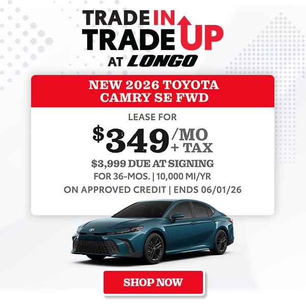 Lease a 2026 Toyota Camry for $349/mo + tax
