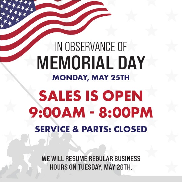 Memorial Day Hours