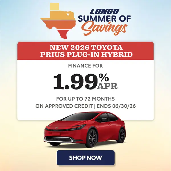 Finance a new 2026 Prius Plug-In Hybrid for 1.99% APR