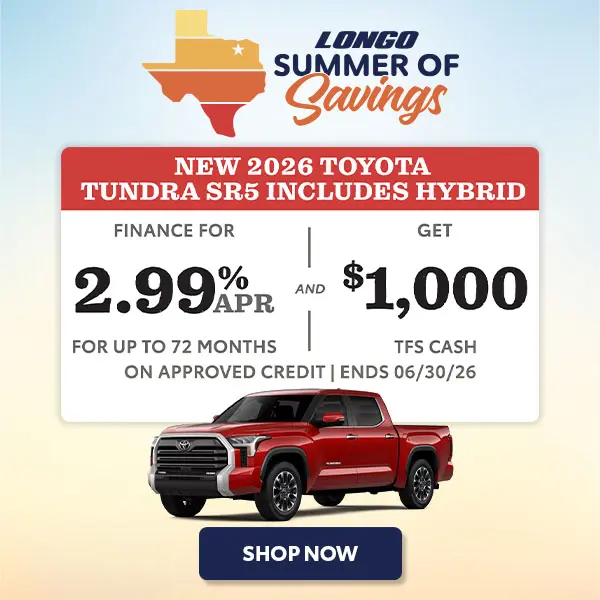 Finance a '26 Tundra SR5 for 2.99% APR & Get $1K TFS Cash