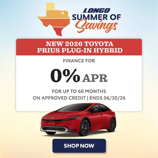 Finance a new 2026 Prius Plug-In Hybrid for 0% APR