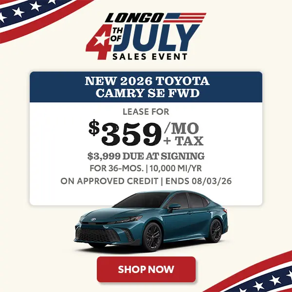 Lease a new 2026 Camry for $359/mo + tax