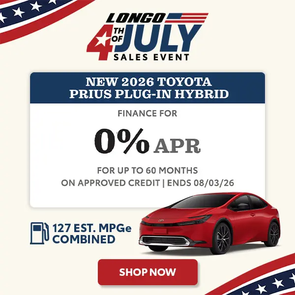 Finance a new 2026 Prius Plug-In Hybrid for 0% APR