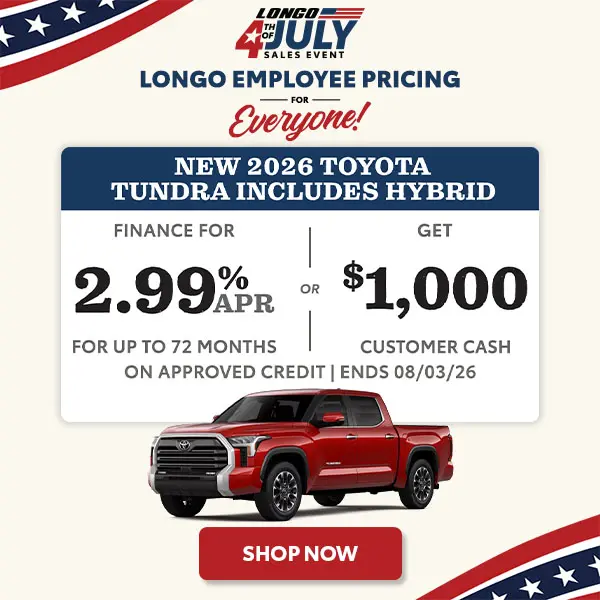 Finance a new 2026 Tundra for 2.99% APR or Get $1K CC