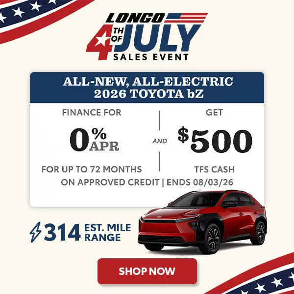 Finance a new 2026 bZ for 0% APR and Get $500 TFS Cash