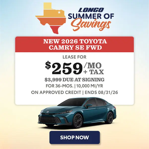 Lease a new 2026 Camry SE for $259/mo + tax
