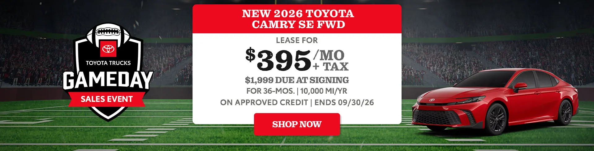 Lease a new Camry SE for $395/mo + tax