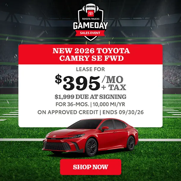 Lease a new Camry SE for $395/mo + tax