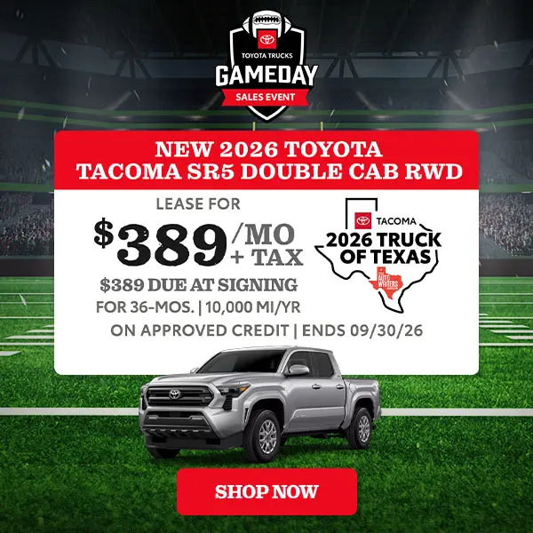 Lease a new Tacoma SR5 for $389/mo + tax