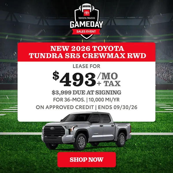 Lease a new Tundra SR5 for $493/mo + tax