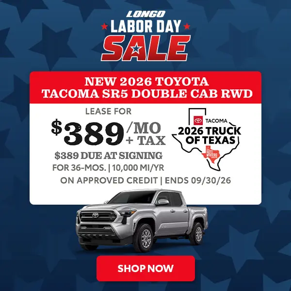 Lease a new Tacoma SR5 for $389/mo + tax